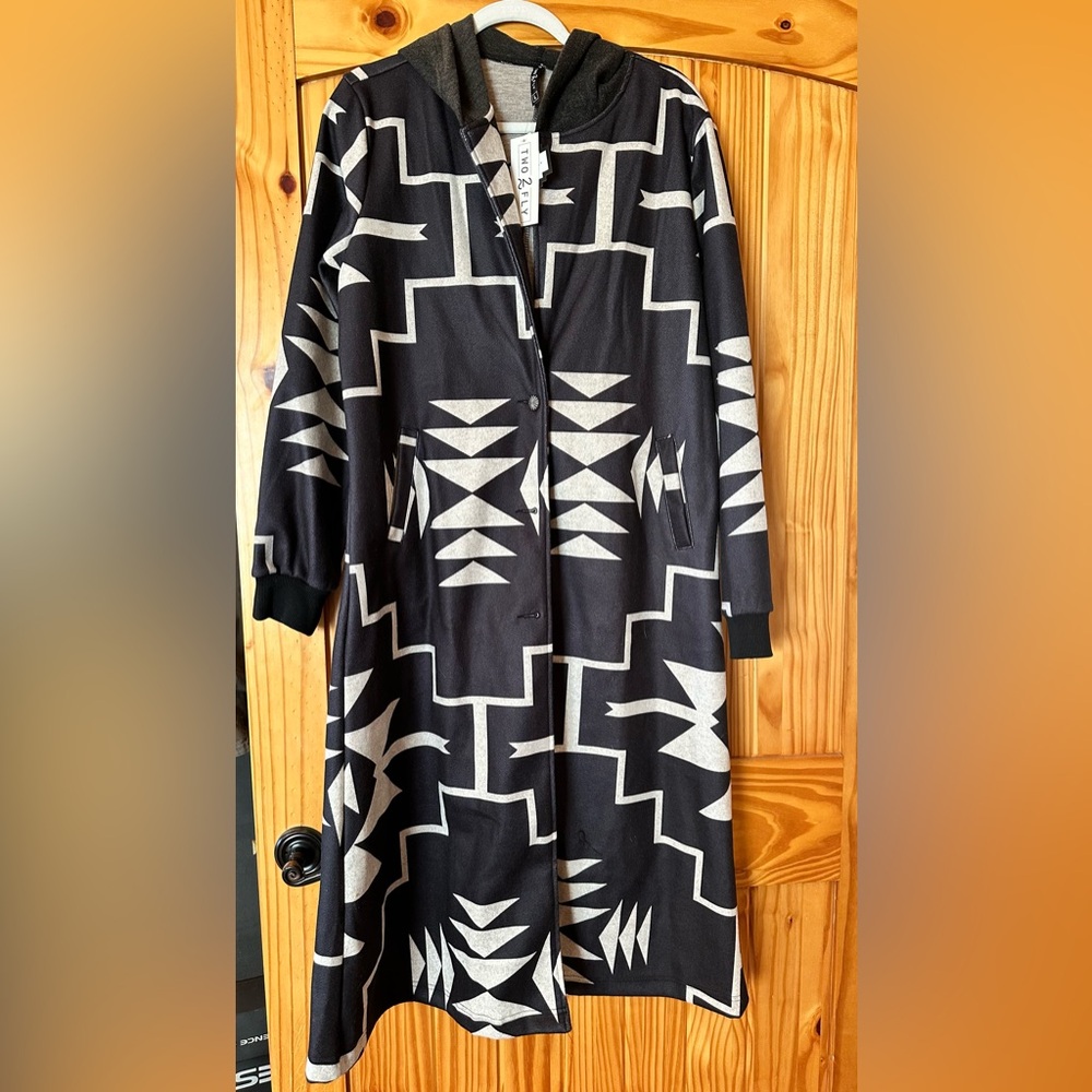 Aztec black long jacket